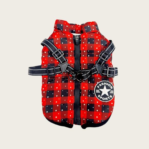 Winter Red Plaid Ski Suit Warm Coat Small Dog/Cat Pet Clothes - Picture 3 of 10